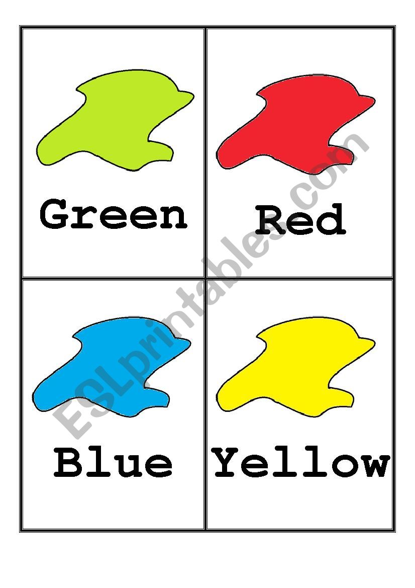 Colours flashcards worksheet