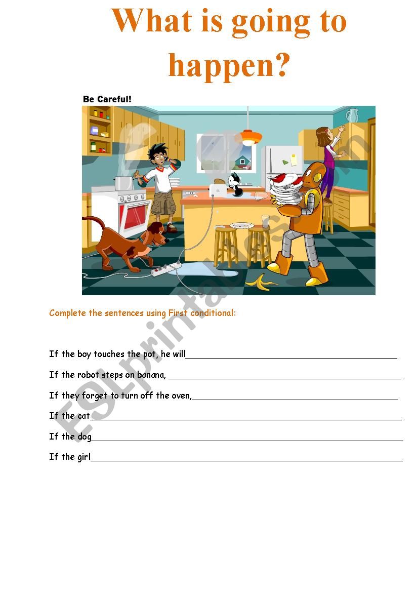 Kitchen chaos worksheet