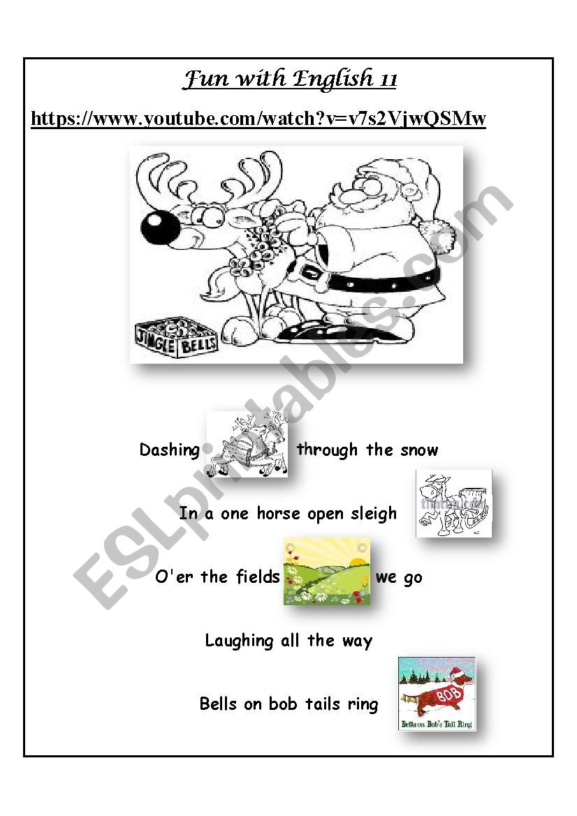 Christmas song with  lyrics worksheet