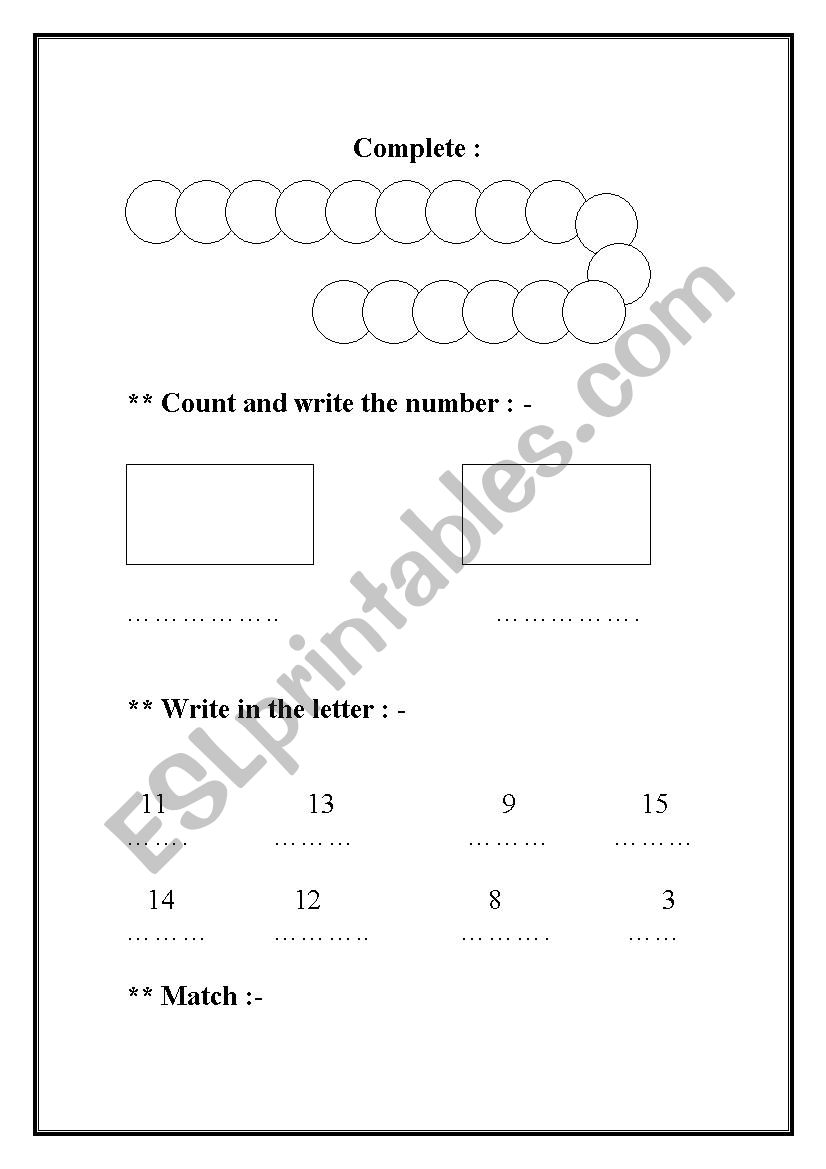 revision math worksheet