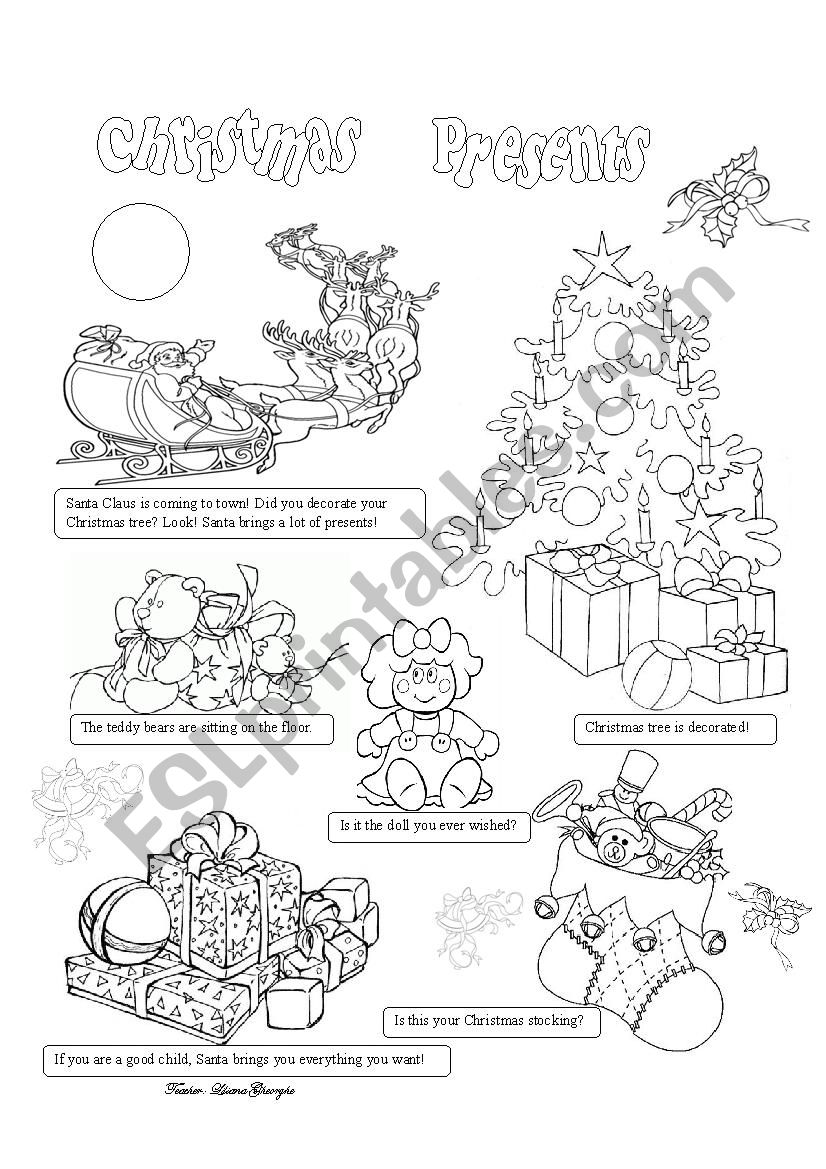 Christmas presents worksheet