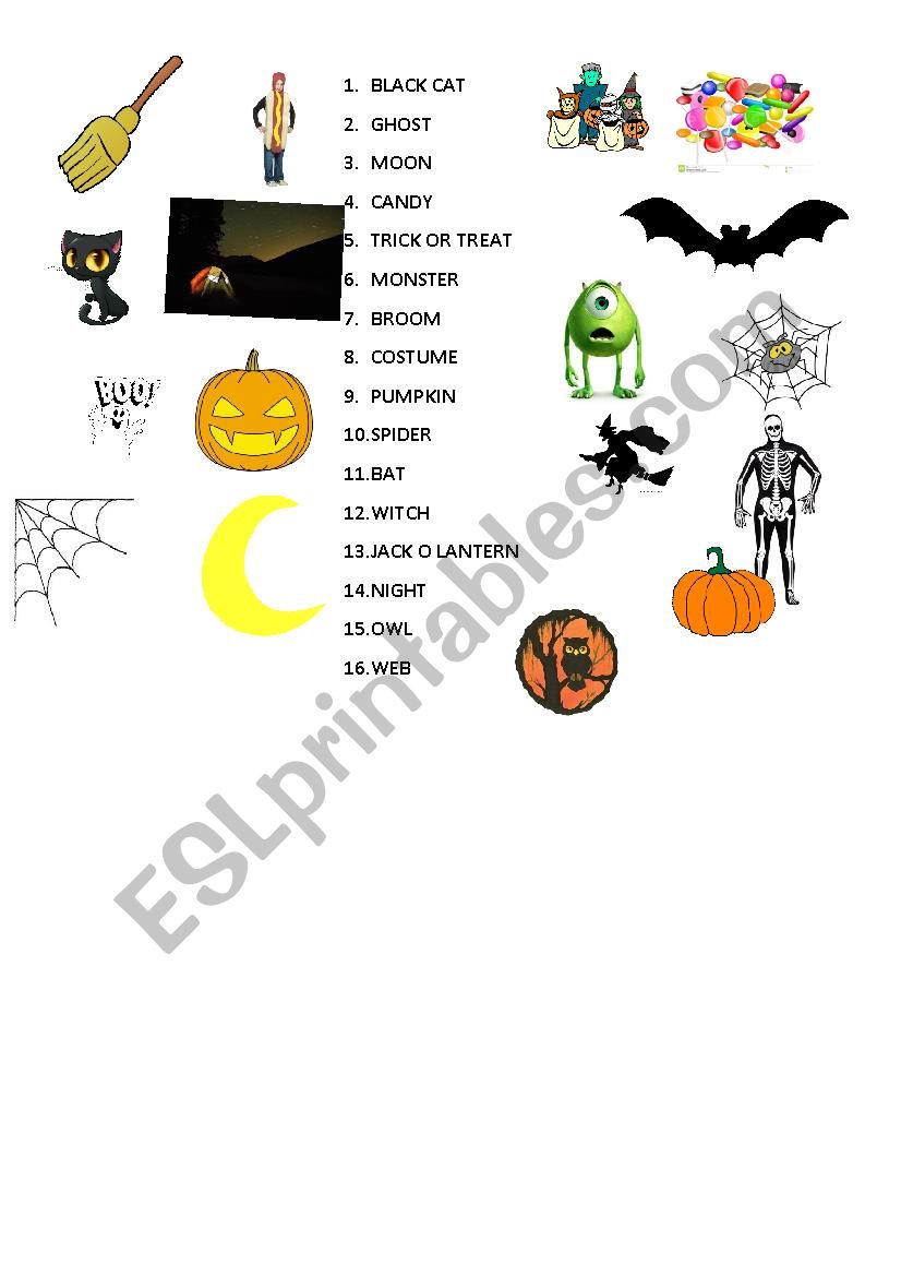 Halloween worksheet