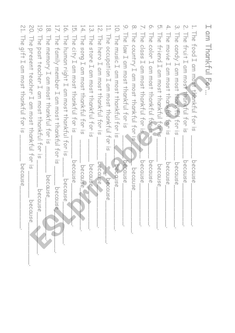 Im Thankful worksheet