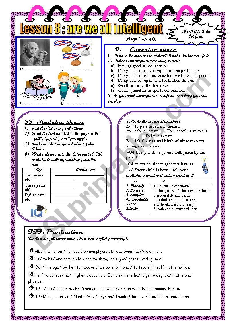 Are we all intelligence worksheet