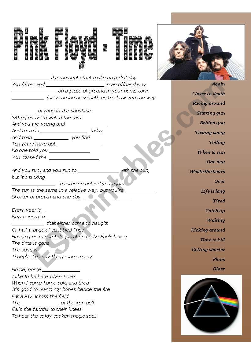 Time by Pink Floyd worksheet