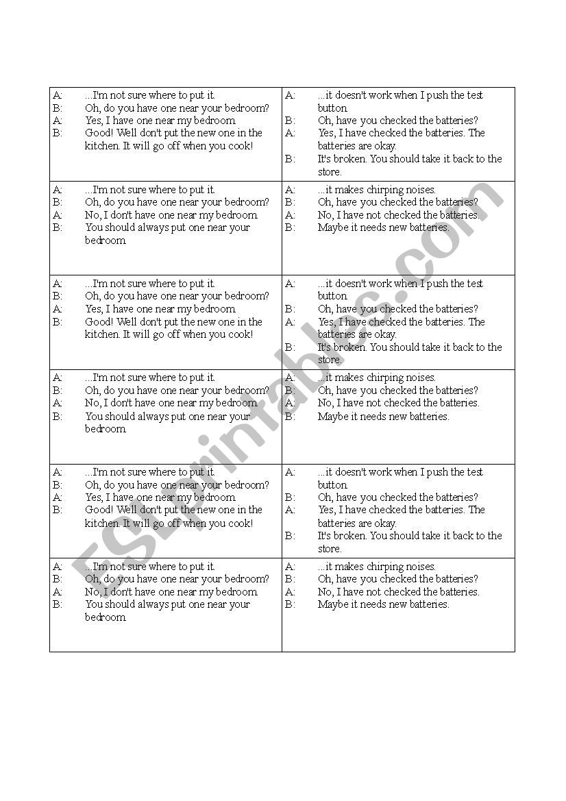 Smoke Alarm Conversation Activity