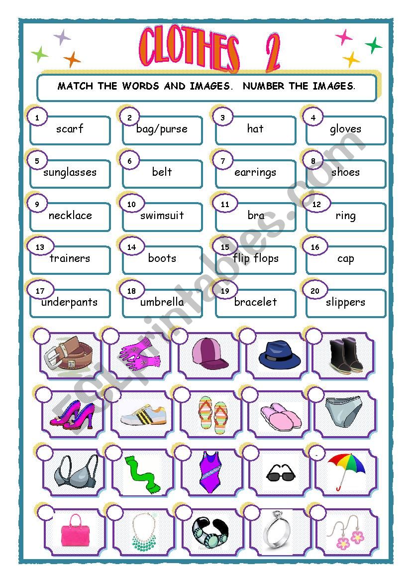 Clothes 2 worksheet