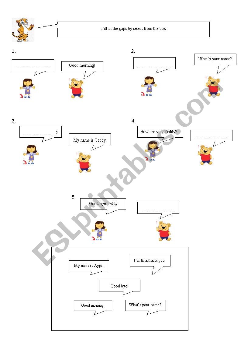 Meeting Teddy worksheet