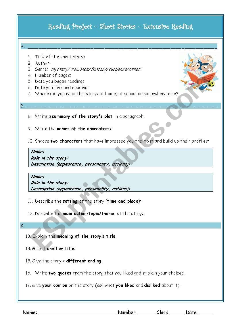 Extensive Reading worksheet