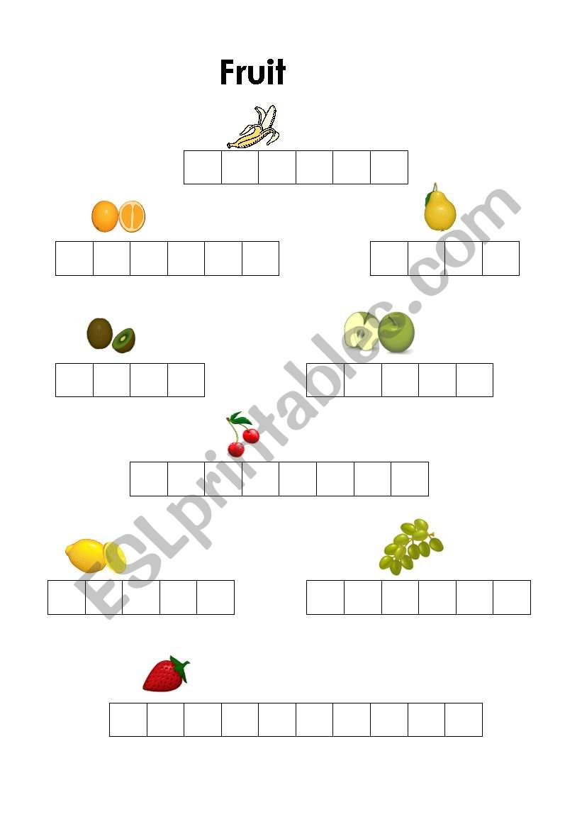 Name the Fruit worksheet