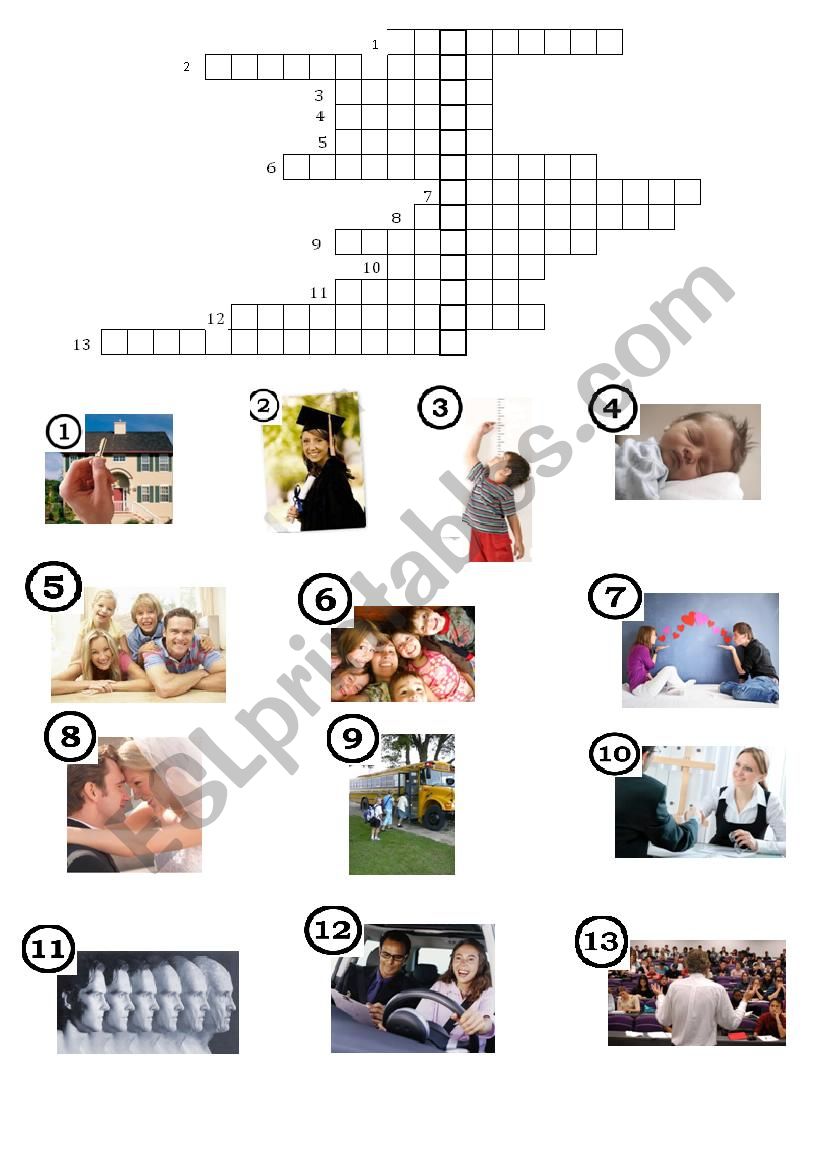 Your lifestory - crossword worksheet