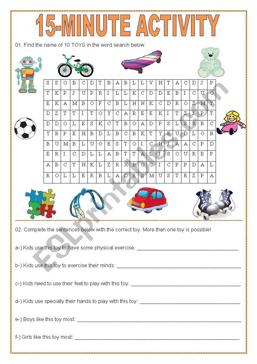 15-MINUTE ACTIVITY worksheet