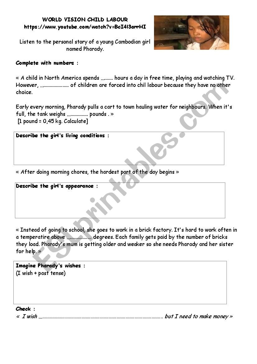 Child labour - Video worksheet