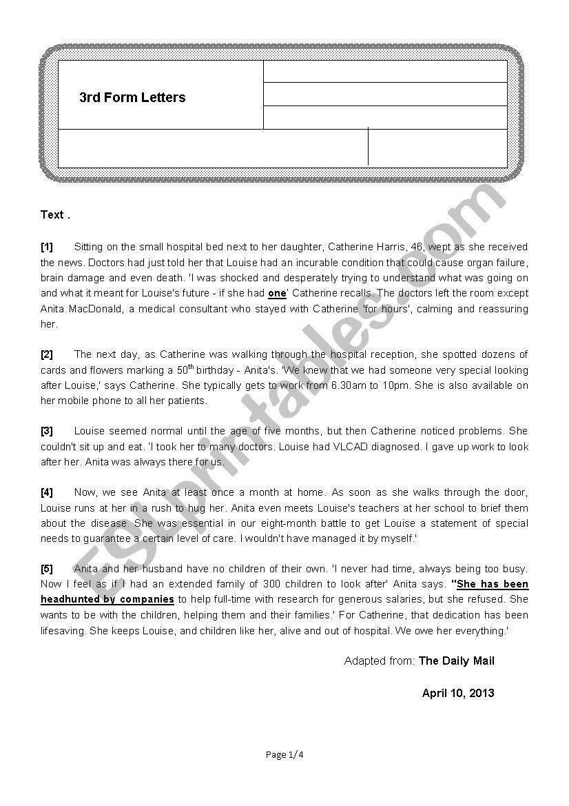 full term test 1 3rd form arts students (Sfax 1 Unified test)