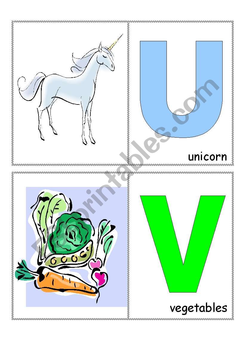Alphabet (U-X) worksheet