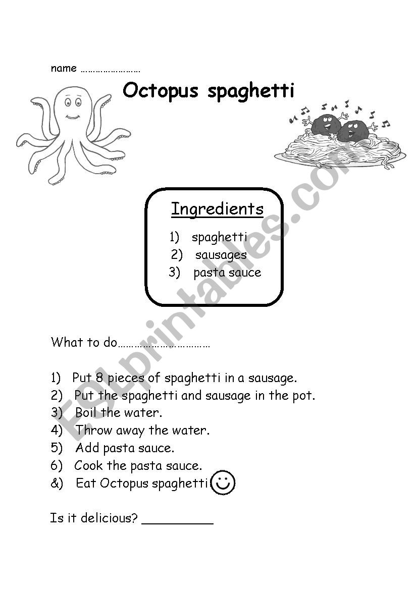 Activity class : cooking spaghetti