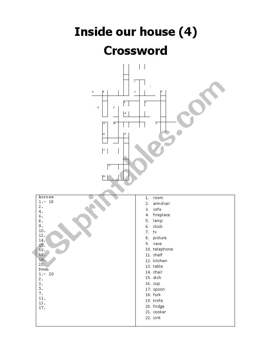 Inside our house (4) worksheet