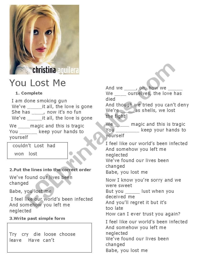 if you want to warm up present perfect vs past simple try this song by Christina Aguilera - You Lost Me