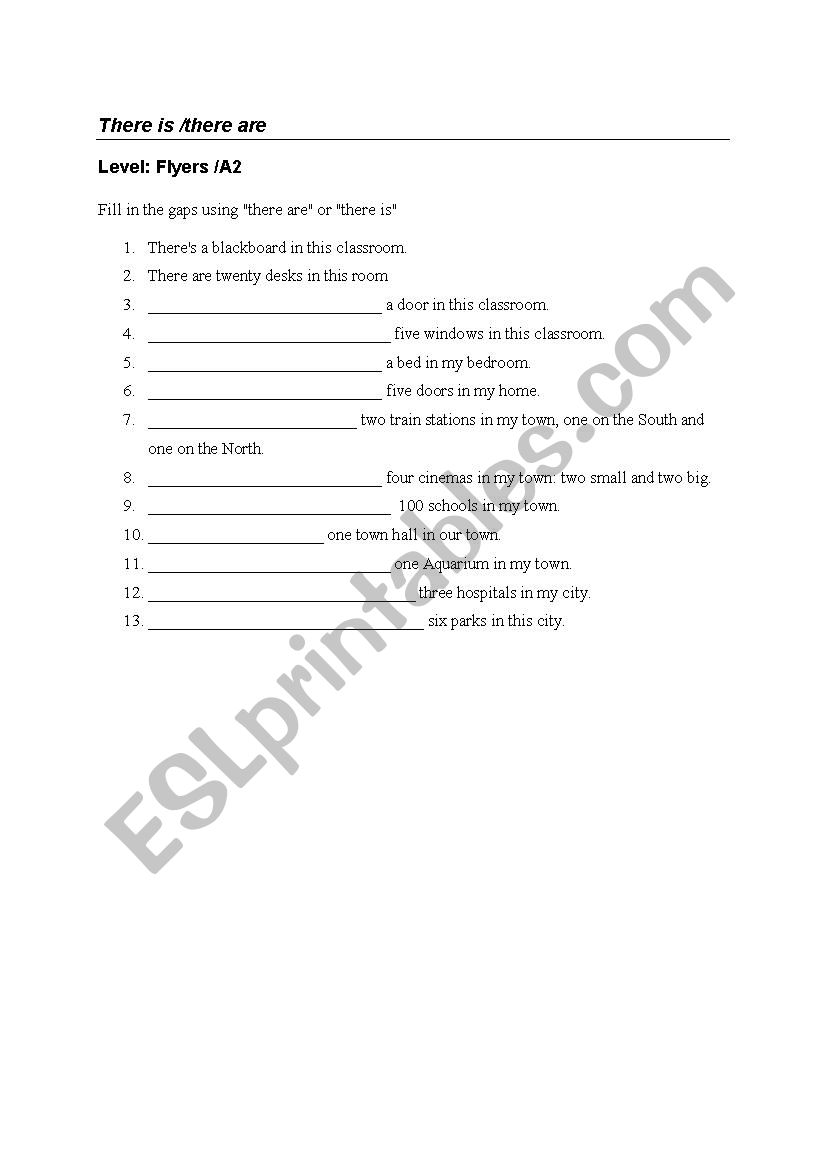 There is There are worksheet