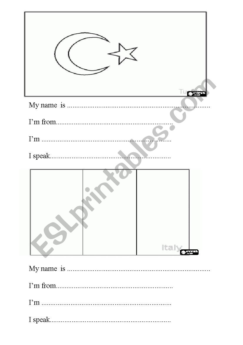 countries and nationalities worksheet