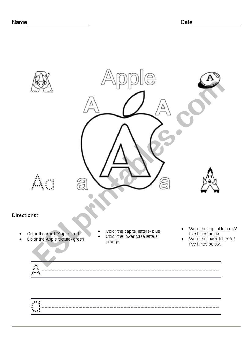 alphabet worksheet