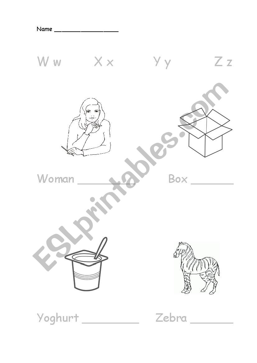 Alphabet Words worksheet