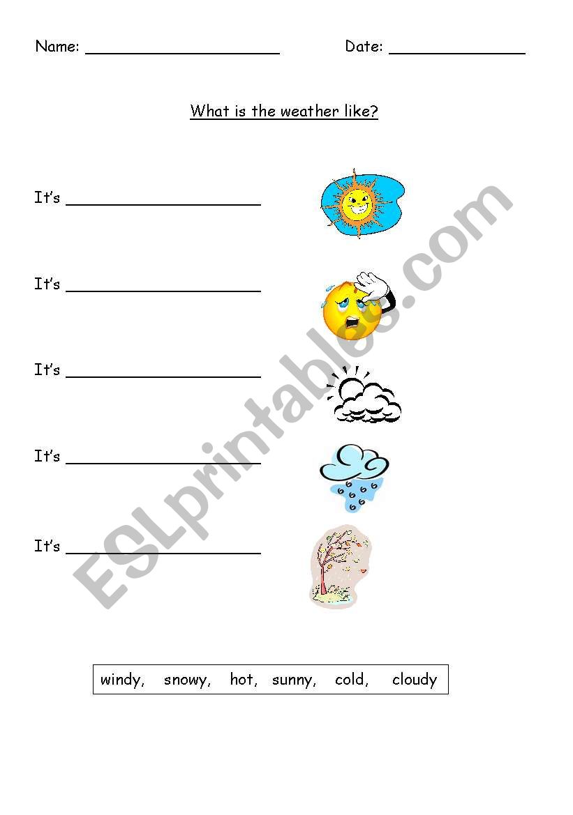 What is the weather like? worksheet