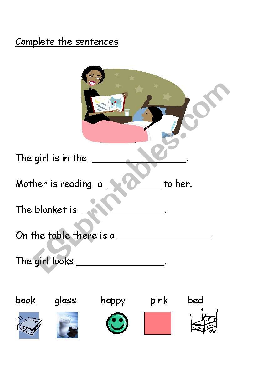 Complete the sentences worksheet