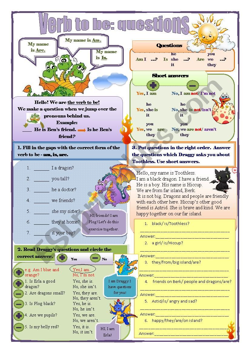 The verb to be: questions worksheet