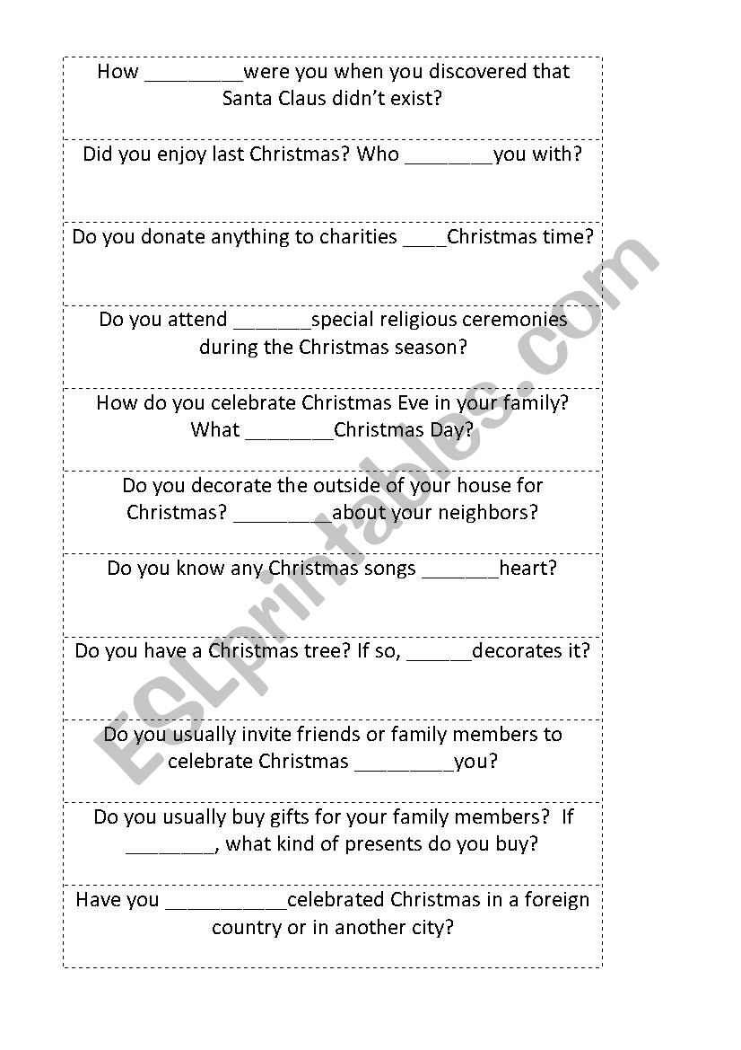 Christmas conversation questions