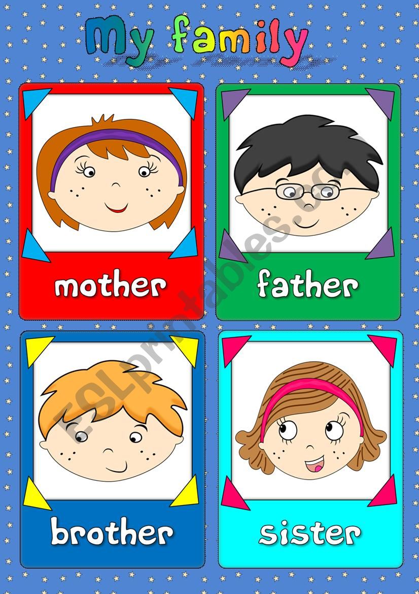 My family - flashcards (1/2) worksheet