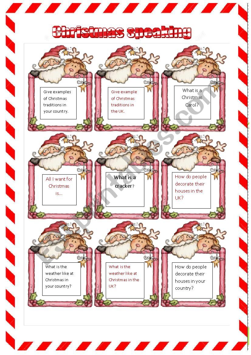 *** Christmas speaking- talking about traditions *** 2
