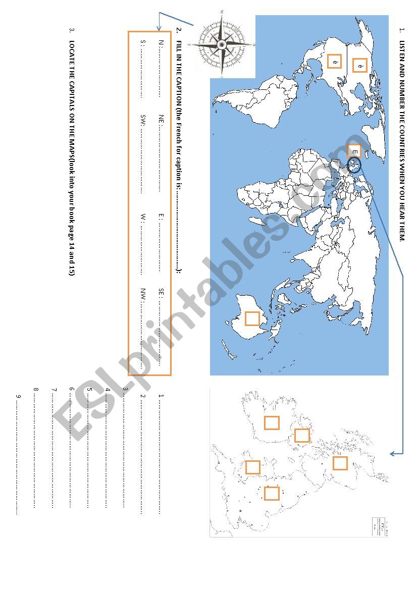 English speaking countries worksheet