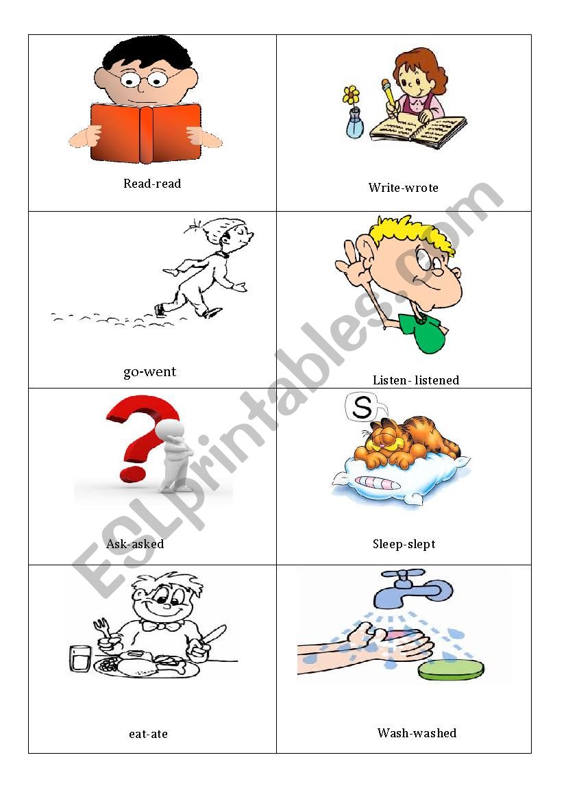 action verbs flashcards worksheet