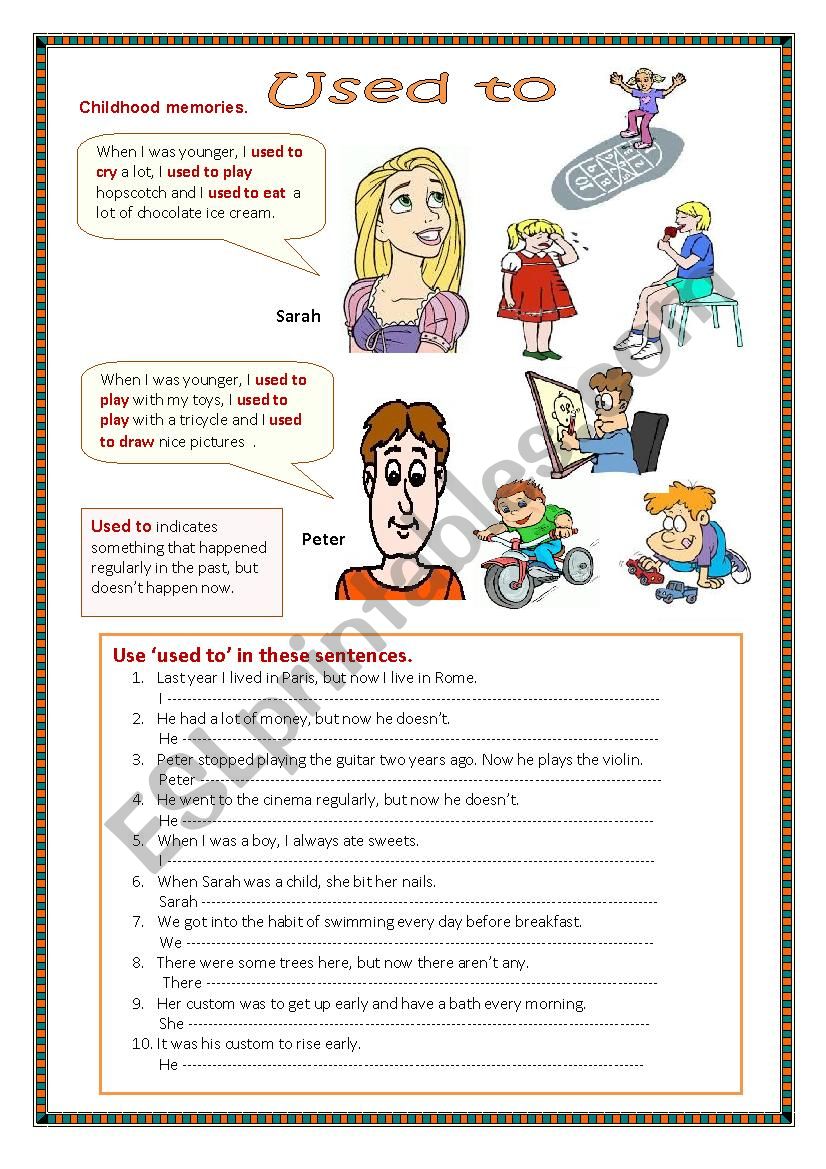 Used to worksheet