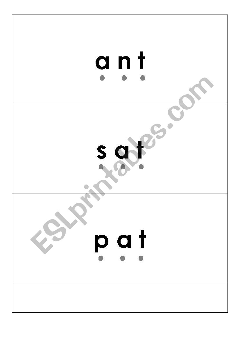 Jolly Phonics Group 1 (satpin) Word Flashcards