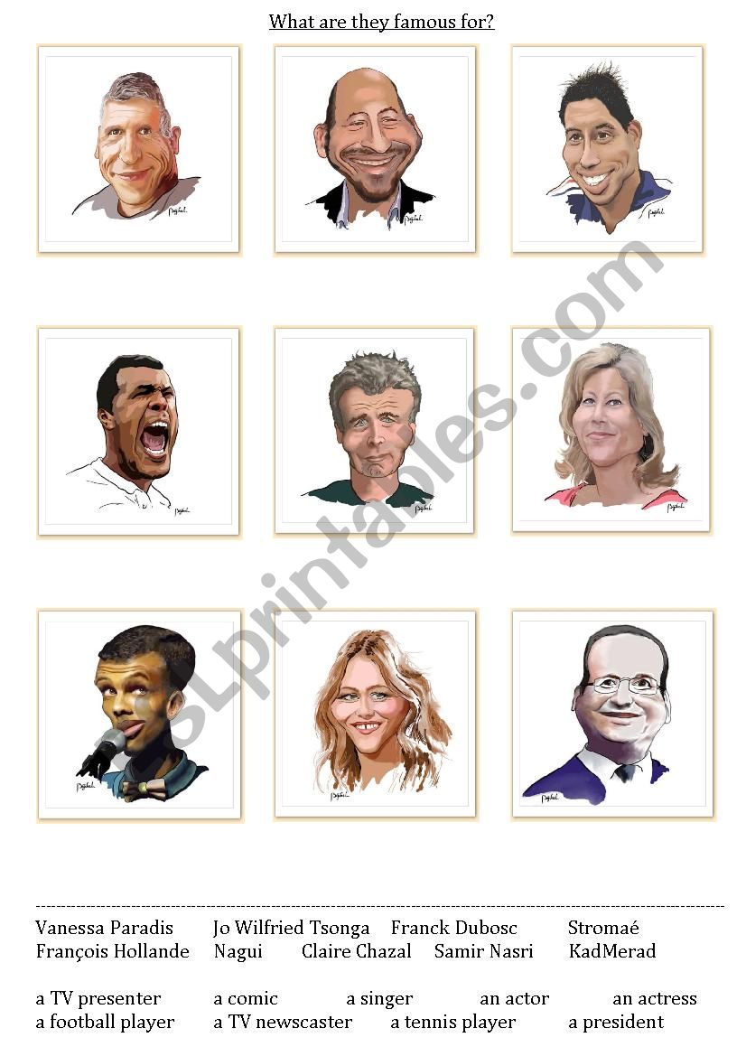 Famous people worksheet