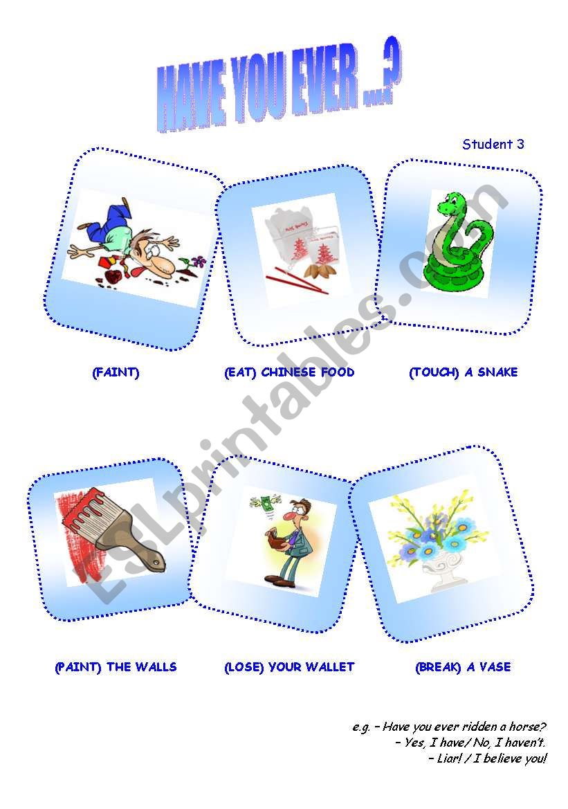 Liar! â€“ Present Perfect Game/ student 3