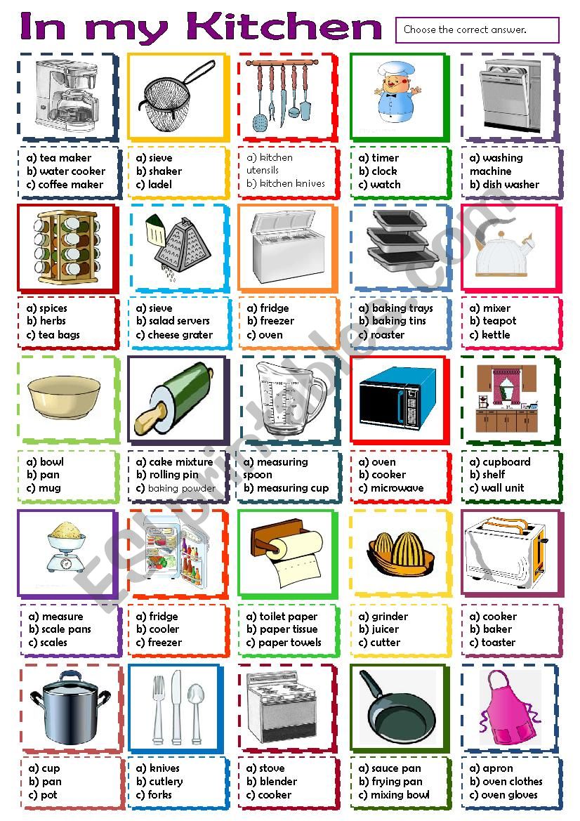In my Kitchen worksheet