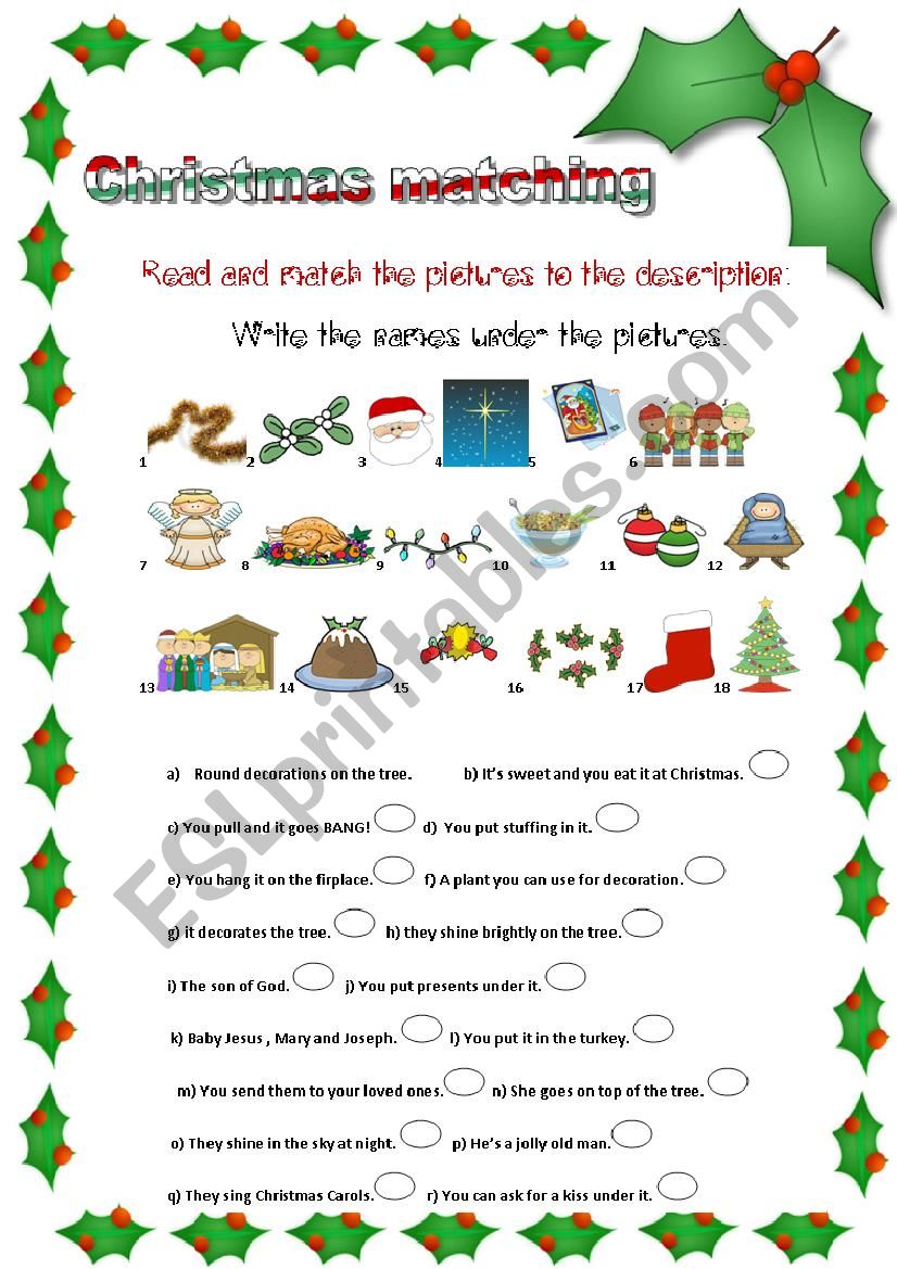 *** Christmas Matching ***  worksheet