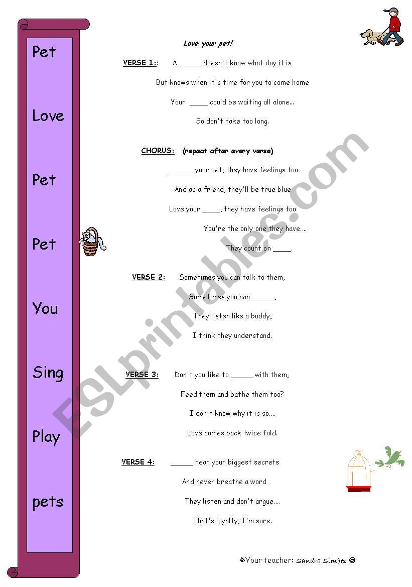 Love your pet worksheet