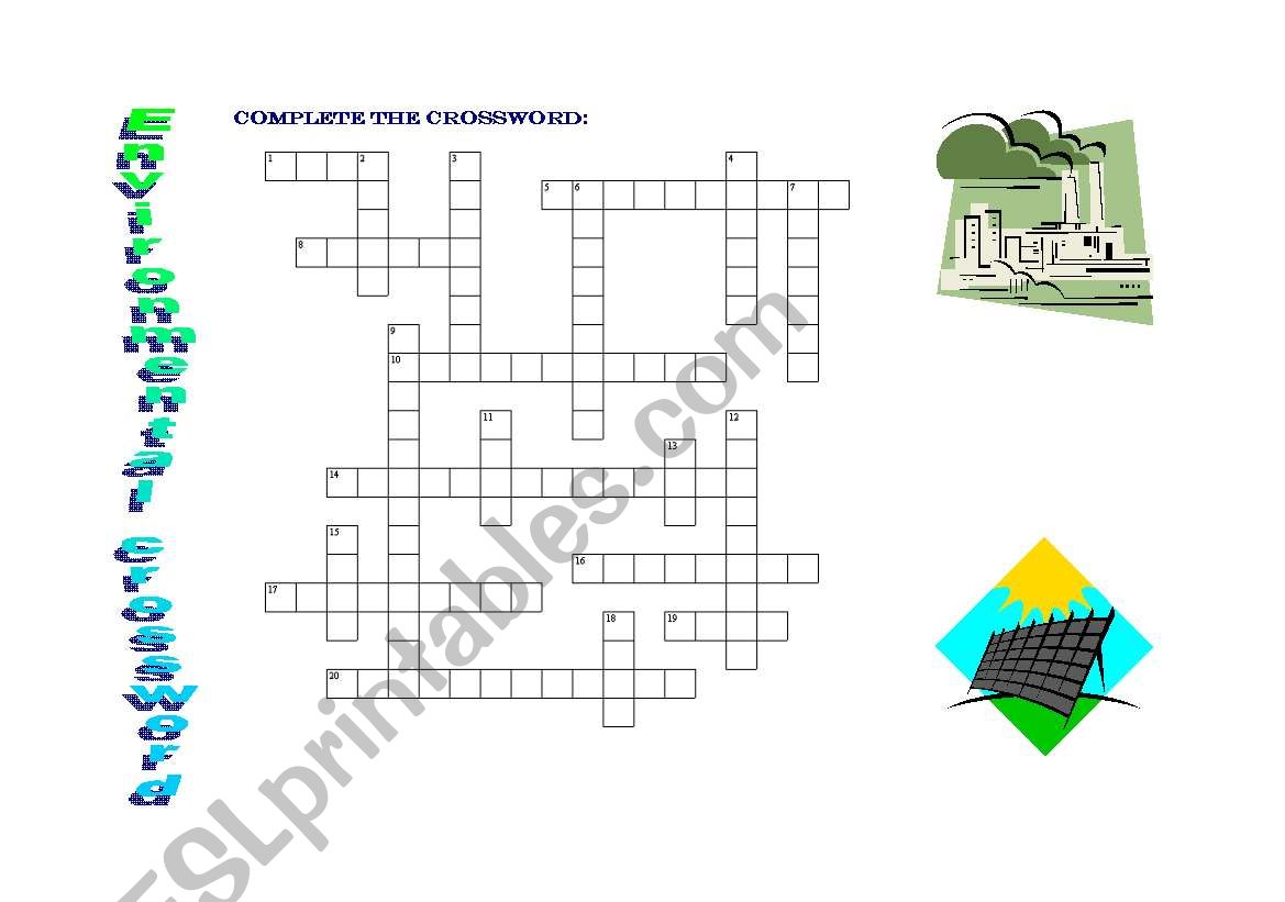 Environmental crossword worksheet