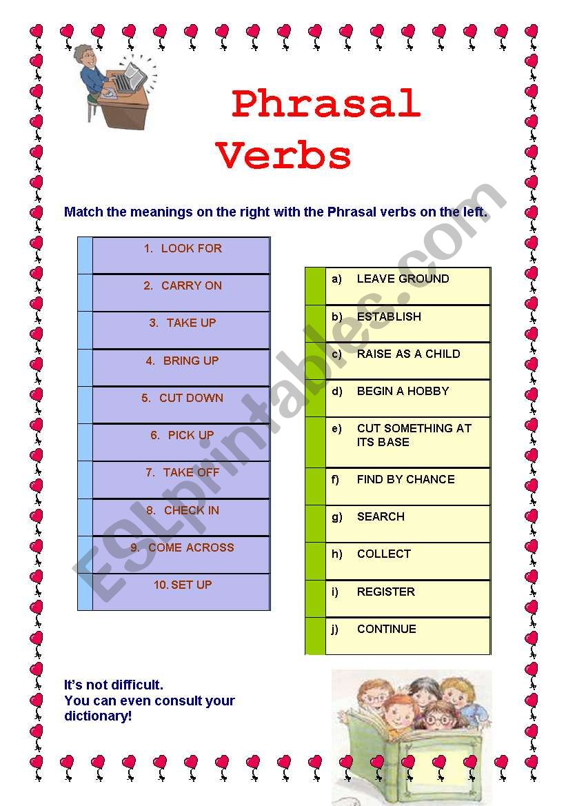 Phrasal verbs worksheet