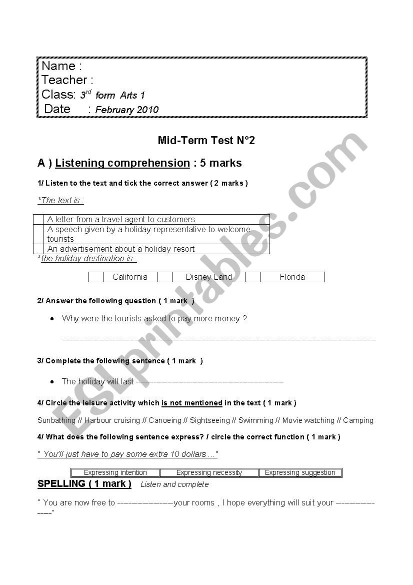 mid-term test 2 worksheet