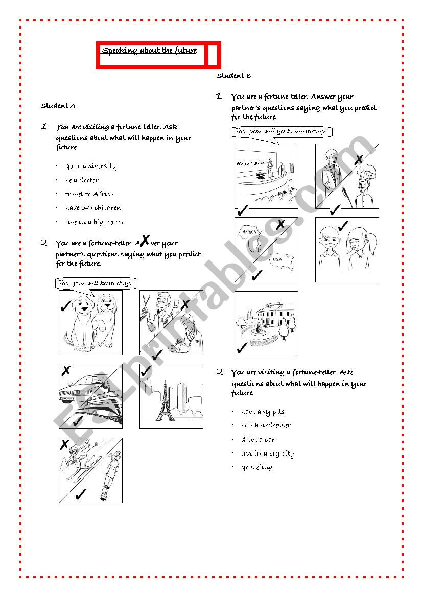 speaking about the future worksheet