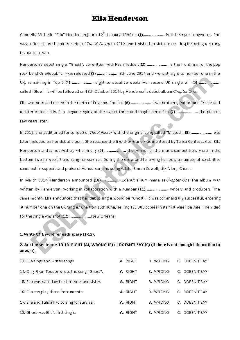 Ella Henderson - Biography+Song Â´GhostÂ´