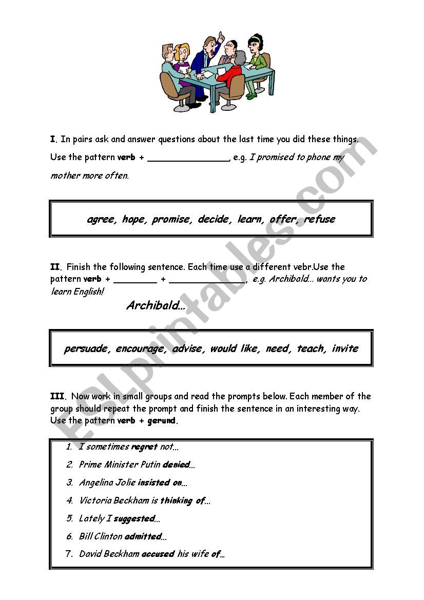 Reporting Verbs worksheet