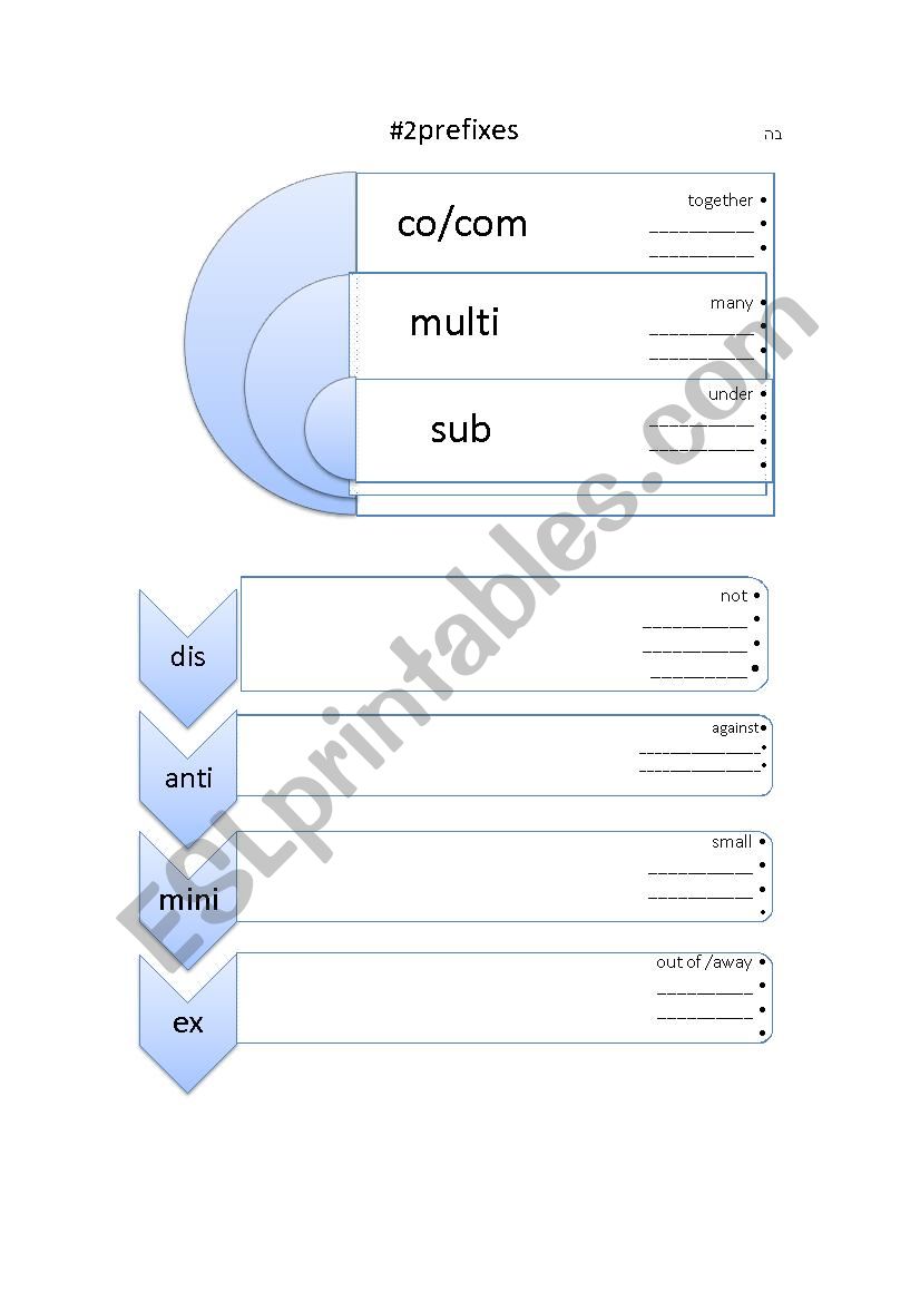 Prefixes #2 worksheet