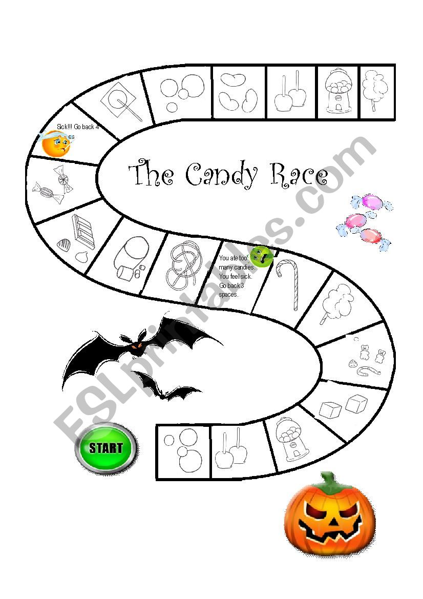 The candy race worksheet