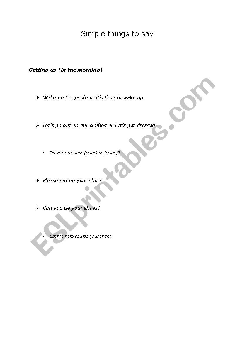 Simple Phrases for Teaching Toddlers English